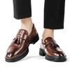 Fringed Business Leather Shoes British Style Loafers Comfortable Low-heel Casual Shoes Men Breathable Slip-On Driving Moccasins