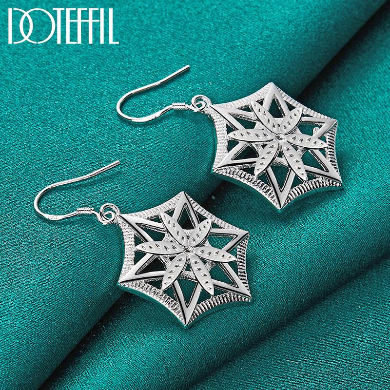 Серьги с узорами Серебряная бижутерия