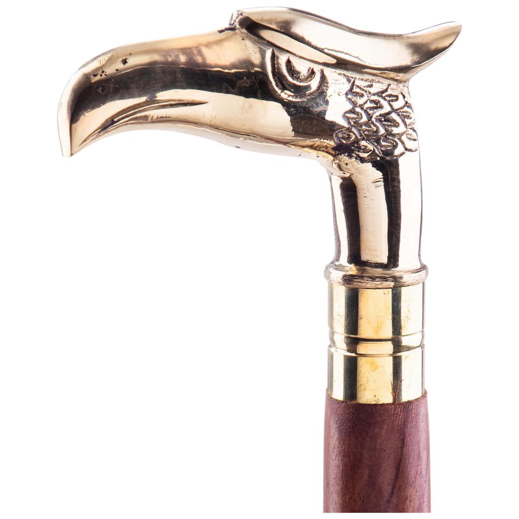Decorative walking stick with brass eagle knob