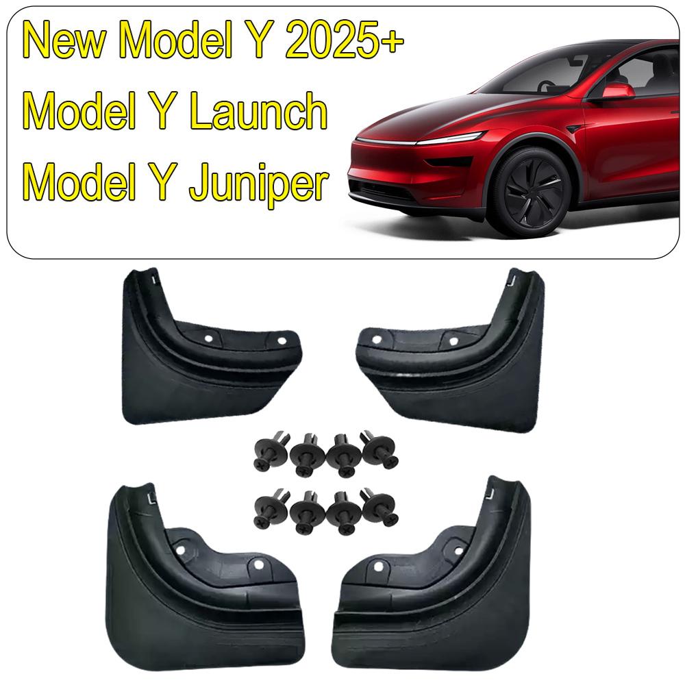 Мягкие брызговики для Tesla Model Y Juniper Model 3 2025 2026 Защитные брызговики Брызговик Крыло Без сверления Брызговик Защитные аксессуары