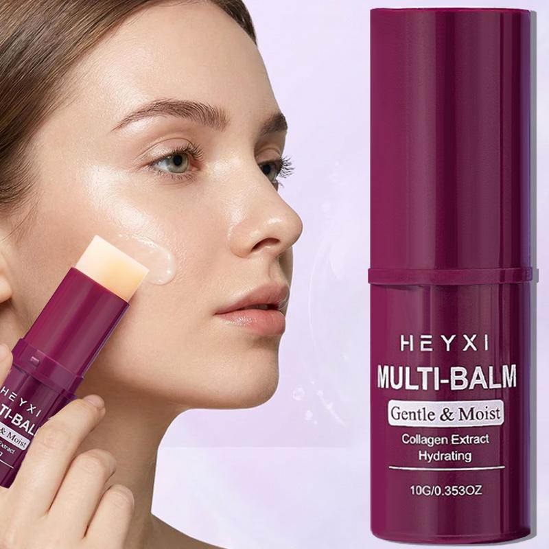 HEYXI Multi Balm Stick, Collagen Hydrating Moisturizing Balm, Gentle Skin Moisturizer for All Dry Skin Areas Portable Solid Skin Care Stick