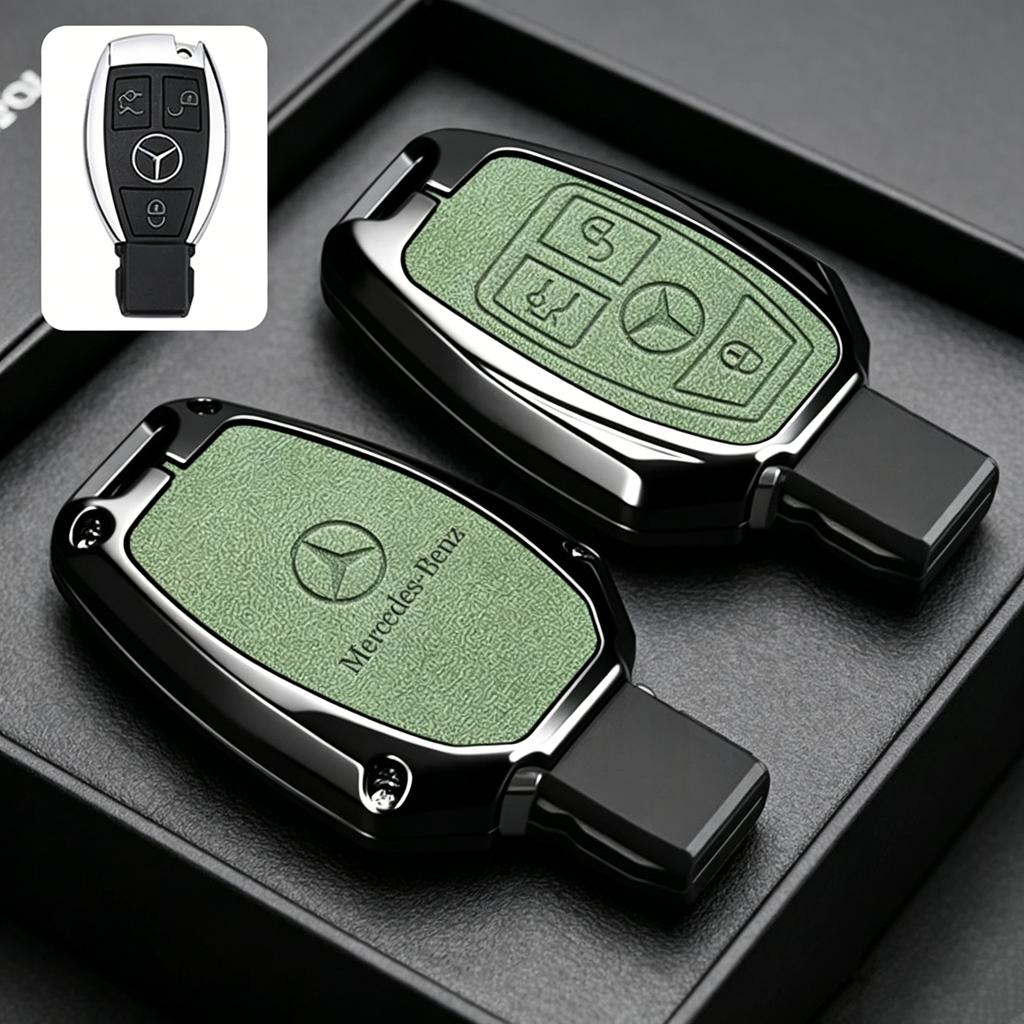 DQQ3 Alloy Leather Car Key Case Cover Protector For Mercedes Benz A B C E Class GLS GLA GLK GLC CLS CLA AMG W204 W205 W212 W463 W176