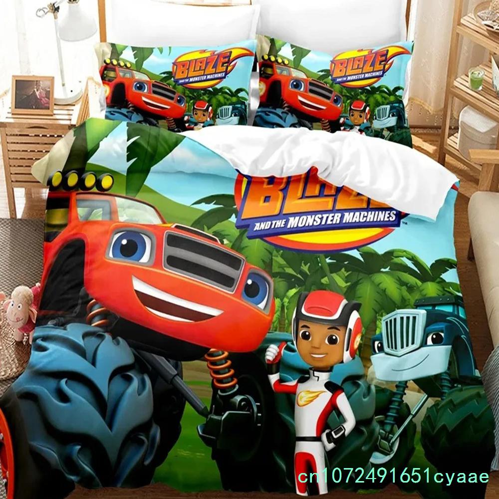 Комплект постельного белья с 3D-принтом Blaze N Monster Machines, пододеяльник с рисунком, двуспальный, двуспальный, двуспальный, для взрослых мальчиков, постельное белье, пододеяльник