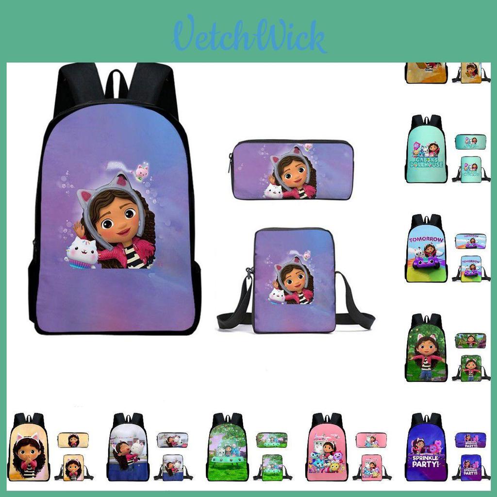 Colorful Gabby's Dollhouse Backpack Perfect For School With Practical Pencil Pouch And Satchel