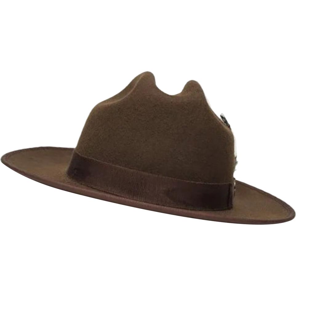 Roll Brim Wool Hat for Adult Stage Performances Hat Theme Party Costume Hat Masquerade Dress Up Hat Music Festival Hat