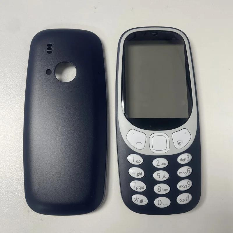 Полный корпус для Nokia 3310 (Версия 2G) Рамка дисплея Аккумулятор Корпус задней крышки с английской клавиатурой