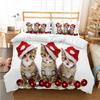 Рождественский Дед Мороз 3D-печать (Комплект из трех частей) Пододеяльник Наволочка Рождественская серия Постельное белье
