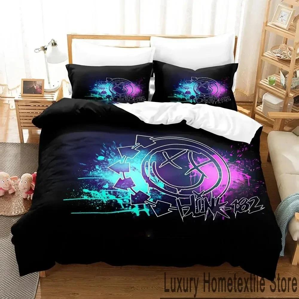 3D Print Blink-182 Bedding Set Boys Girls Twin Queen King Size Duvet Cover Pillowcase Bed Boys Adult Home Textileextile