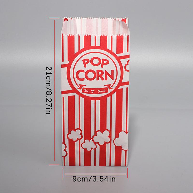 25Pcs Popcorn Packaging Bag Carnival Stripes Bags Holders Bowl Mini Food Containers Portable Cups Snack Paper