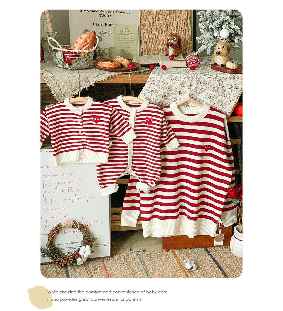 Spring & Autumn Family Sweater Set: Fashionable Knit Outfits for Baby, Mother-Son, or Mother-Daughter