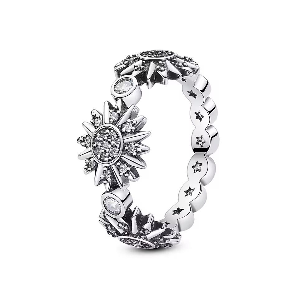 Кольцо из серебра 925 пробы Женское Звезда Луна Галактика Модное Украшение Романтический Подарок на День Святого Валентина Помолвочная Вечеринка Модный Подарок