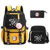 3Pcs/set Demon Slayer Kamado Nezuko Backpacks for Girls Anime School Bag Teenager Student Canvas Laptop Back Pack Women Rucksack