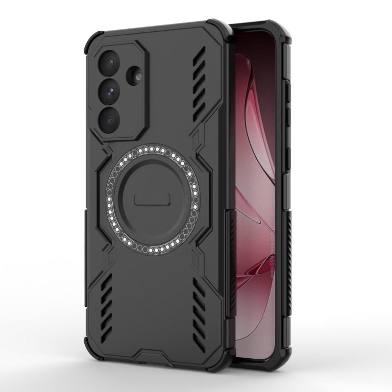 Для Samsung Galaxy A36 5G Магнитный чехол WANLONFENG Серия DJ PC TPU Чехол для телефона с 2 шт. Защитной пленкой из закаленного стекла