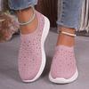 Large Size Mesh Fly-woven Casual Shoes for Women's Spring and Summer New Diamond-encrusted Breathable Shoes for Women