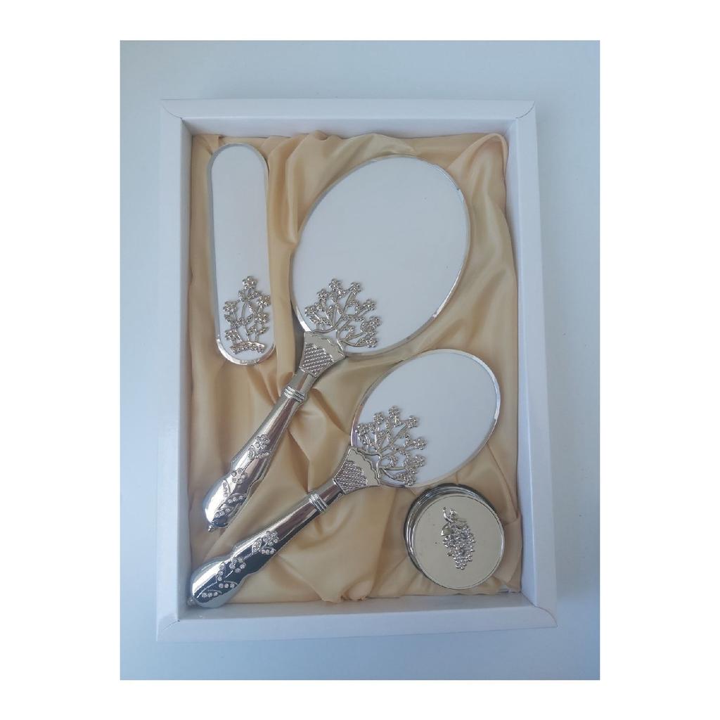 Off-white Bridal Bundle Mirror Comb Set / Dowry Box