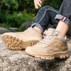 Модная мужская обувь для альпинизма, нескользящая, с толстой подошвой, для бездорожья, осенняя, с кожаным ремешком, износостойкая, повседневная, рабочая обувь