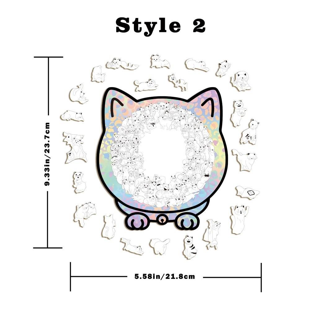 Macaron Color Morandi-colored Cat-shaped Puzzle 135-piece Animal Cats Decorative Cut Cat Pieces