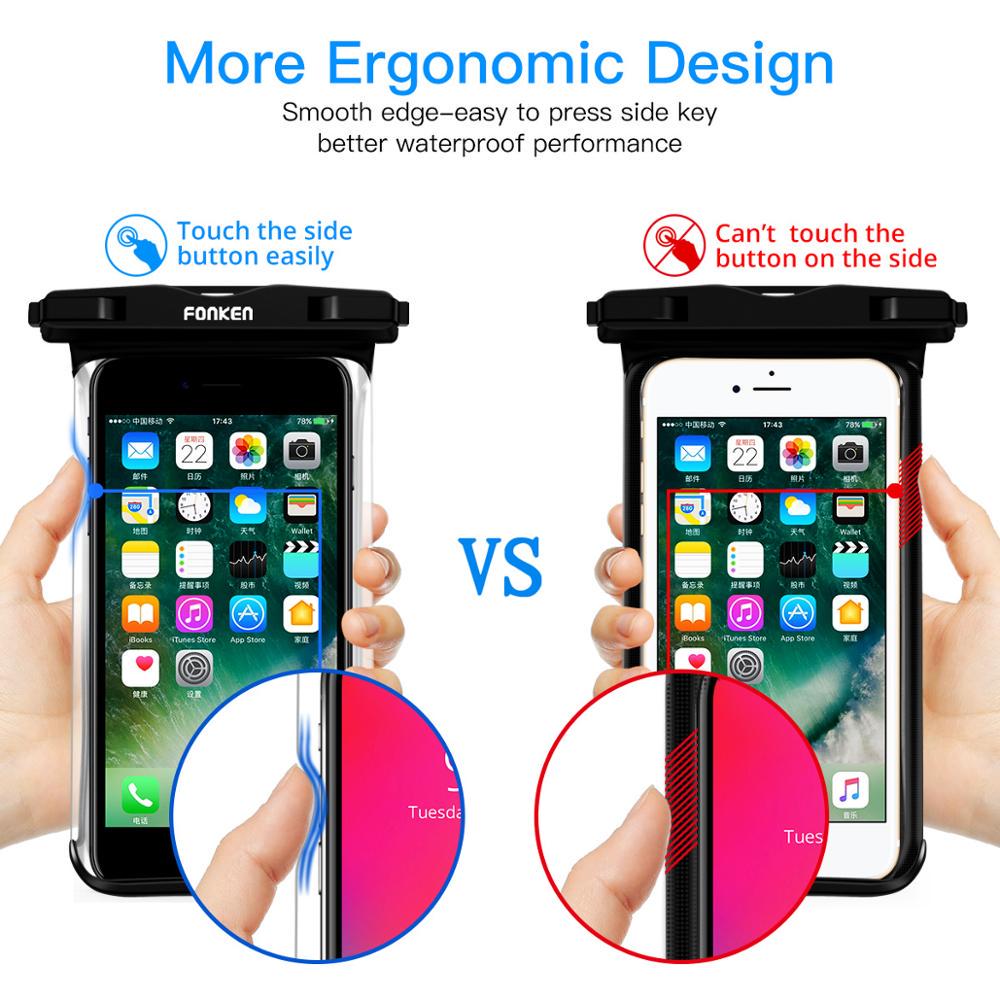 Водонепроницаемый чехол FONKEN Full View для телефона Подводный Снег Тропический лес Прозрачный Сухой мешок Чехол для плавания Большие Чехлы для мобильных телефонов