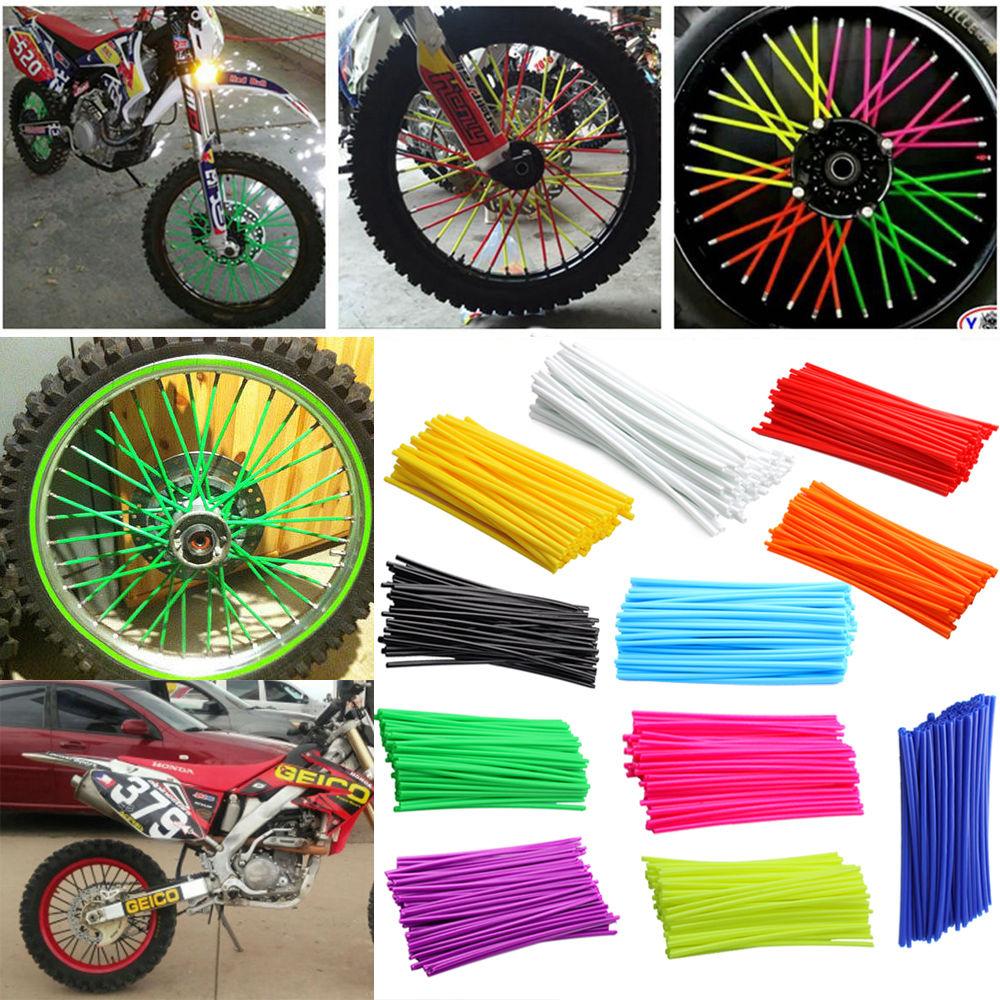 Wheel Spoke Wraps Plastic Black Skin Covers for Motorcycles Pit Bike Modifications Universal for
