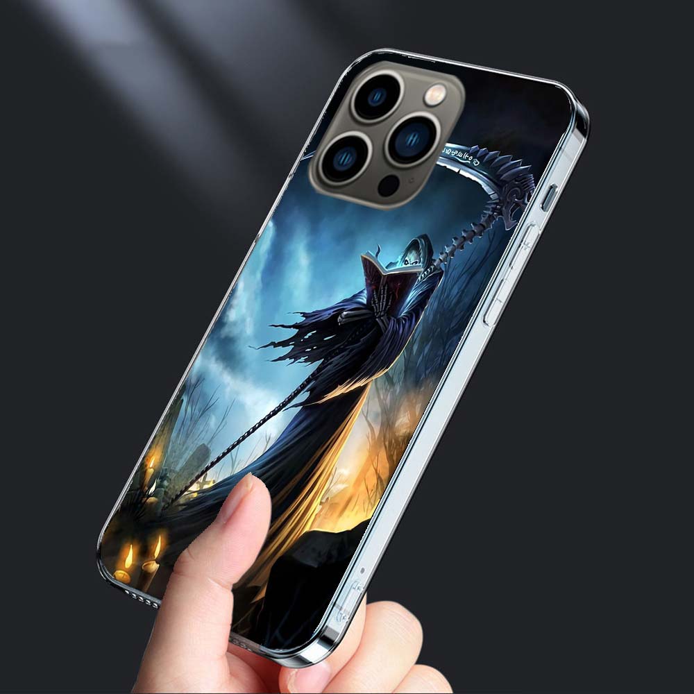 Чехол для телефона Смерть Жнец Череп Для Iphone 16E 15 Pro 14 Plus 17E 16 17 Pro Max Air 11 12 13 Mini Ударопрочный Capa Милый Cov