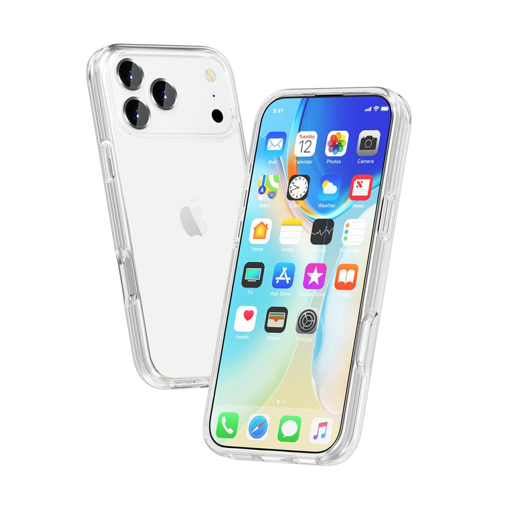 For iPhone 17 Pro Max Case PC + TPU Shockproof Clear Phone Cover