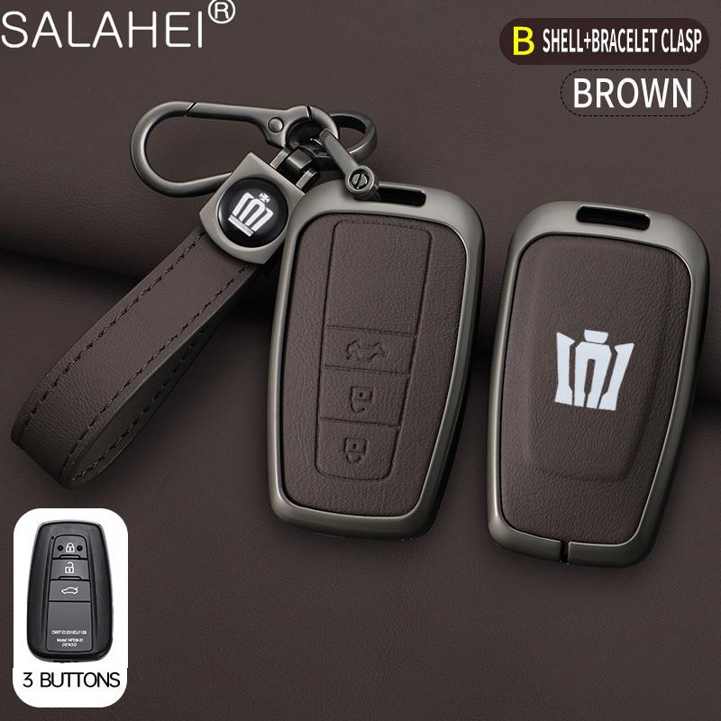 Zinc Alloy Car Key Case Cover Shell Holder For Toyota Corolla Prius RAV4 Crown Hilux Fortuner Camry Land Cruiser Prado CHR Altis