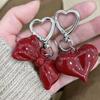 Простой темпераментный красный бант сердце акриловый брелок кулон для женщин девочек универсальный рюкзак украшения аксессуары подарки