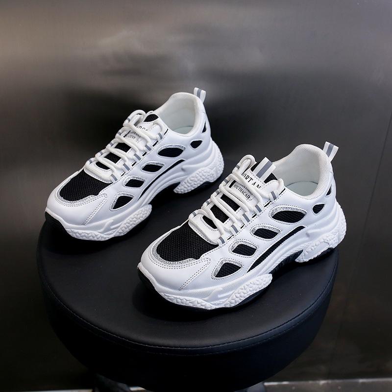 Белые женские туфли Кроссовки на толстой платформе с нескользящей подошвой Осенняя классика Дышащая обувь для бега Теннисные туфли Zapatos Mujer