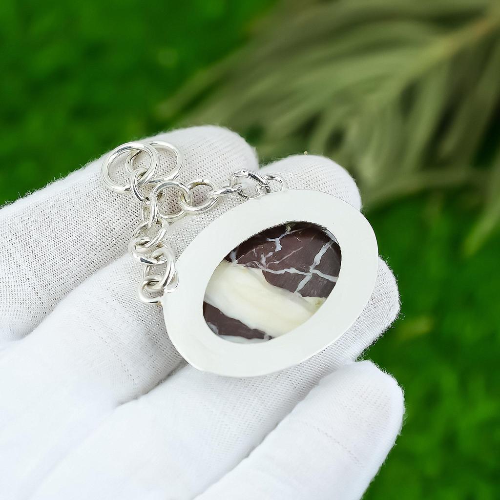 Свадебный подарок для нее Подвеска из натурального кокосового яшмового драгоценного камня из стерлингового серебра 925 пробы