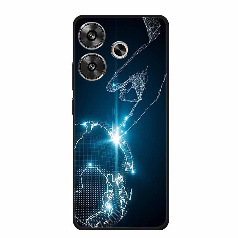 6.79" For Poco M6 4G Case POCOM6 Phone Cover Black Silicone Soft Back Cover Case For Xiaomi Poco M6 4G Case M 6 Protective Coque