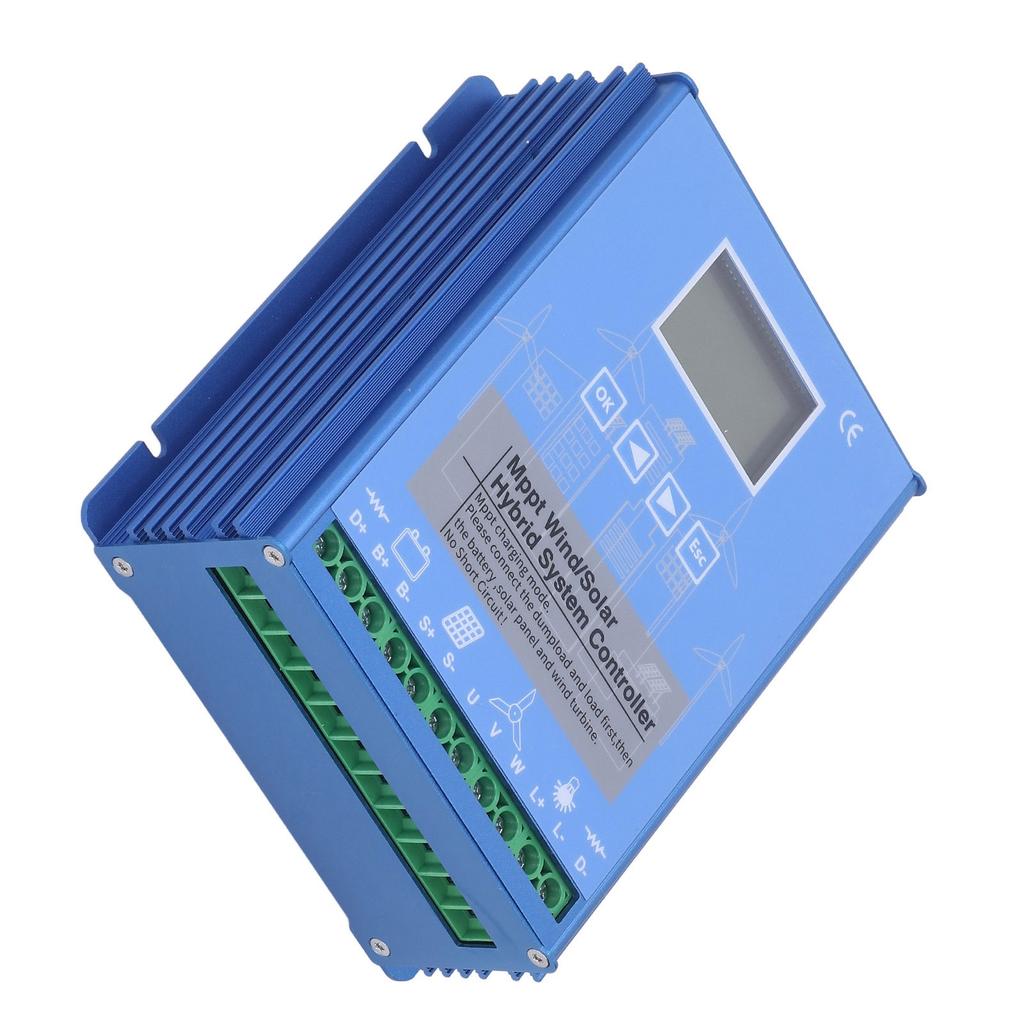 Гибридный контроллер ветро-солнечного типа MPPT Boost для зарядки литий-кислотных аккумуляторов 12 В 24 В с Bluetooth Blue