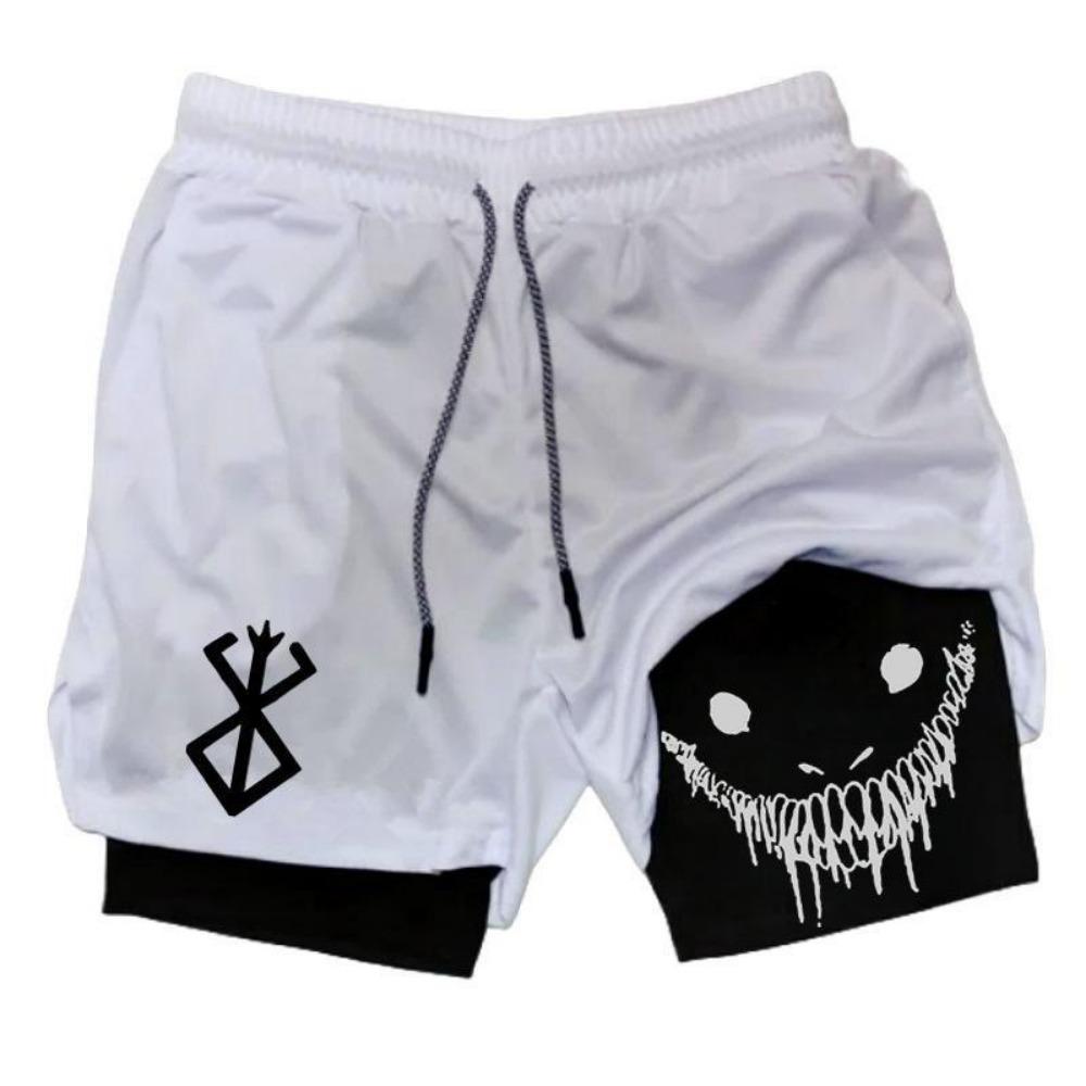 Мужские спортивные шорты 2 в 1, быстросохнущие шорты для бега, занятий в спортзале и фитнеса, двухслойные