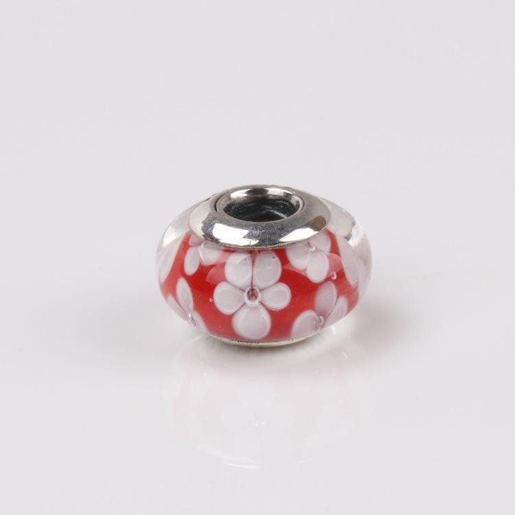 Бусины-цветы из муранского стекла из стерлингового серебра 925 пробы для браслета Pandora - Весенняя коллекция DIY Ювелирный аксессуар Подарок