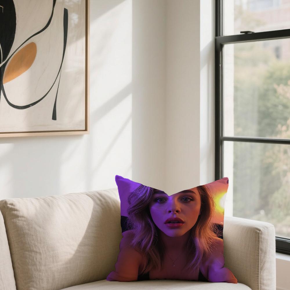 Наволочка Для дивана C-Chloe Moretz G-Grace Автомобиля Офиса Кафе Актера Мягкая и Удобная Двусторонняя Печать Наволочка