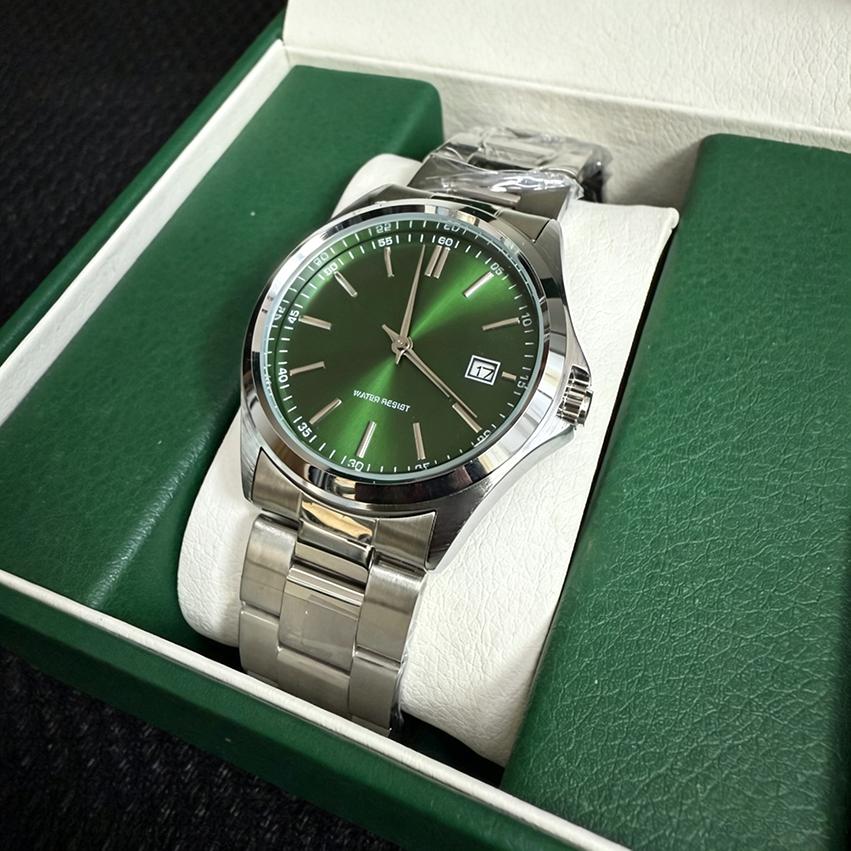 Neue Herren Luxus Uhr Grünes Zifferblatt Edelstahl Quarz Wasserdicht Sportuhr mit Datum - Relogio Masculino