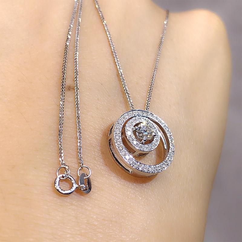 Новое модное универсальное круглое ожерелье с подвеской и блестящим цирконием, роскошные серебряные аксессуары для шеи, свадебные трендовые ювелирные изделия