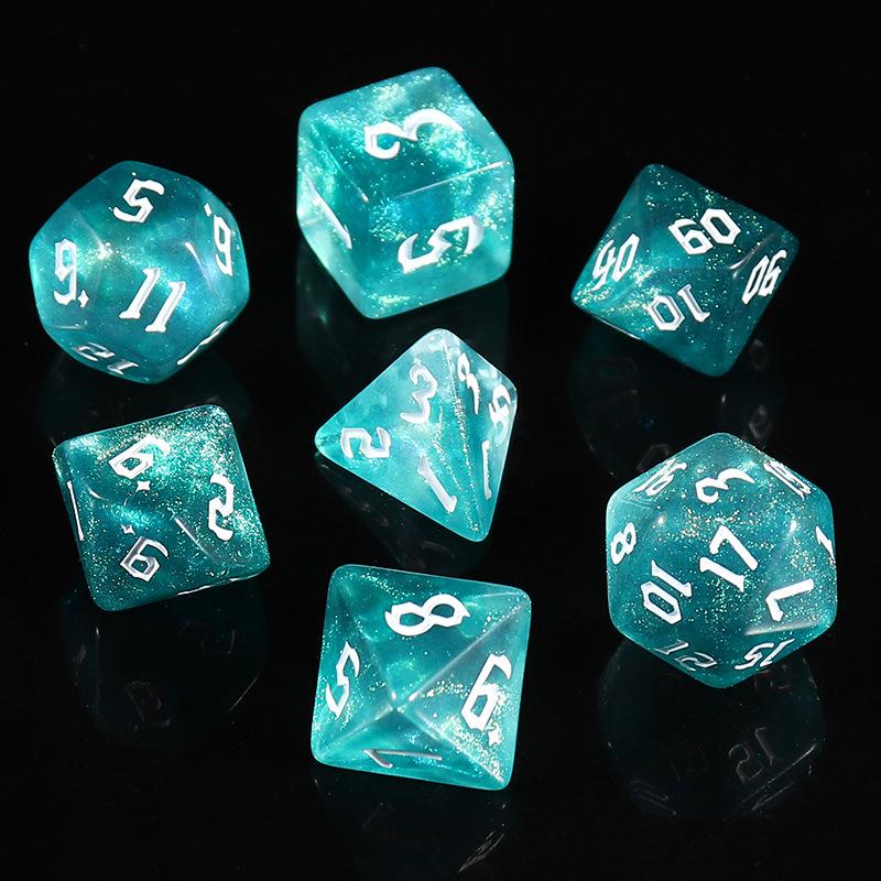7 шт./лот, многогранные игральные кости из смолы D&D D4 D6 D8 D10 D% D12 D20, многогранные игральные кости TRPG, настольные игры