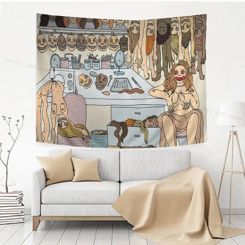 Creative Cartoon Decorative Tapestry Office Living Room Tapestry Home Wall Decoration Tapestry