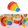Layer Wooden Seven Rainbow Arch Blocks For Children Learning And Development