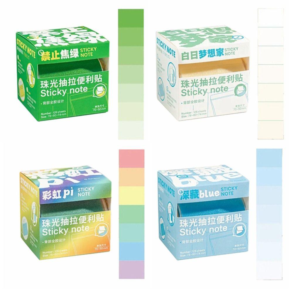 126Sheets Aesthetic Stationery Pull-Out Label Stickers Sticky Notes School Office