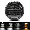 For Lada 4x4 Urban Niva Wrangler TJ JK LJ CJ Land Rover Defender Hummer Running Lights 7 Inch LED Headlight H4 Hi-Lo