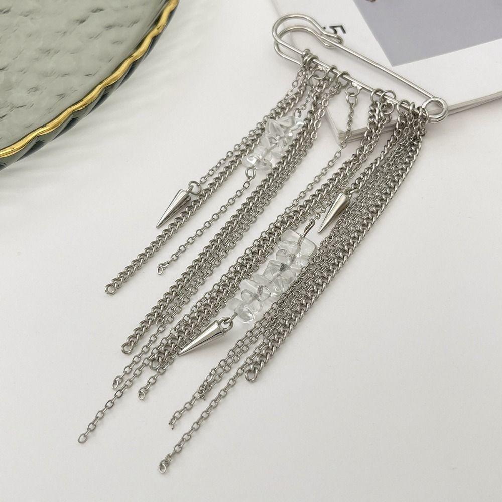 Tassel Pearl Bow Brooch Detachable Fixed Clothes Pin Trouser Leg Decorative Brooch Loose Jeans