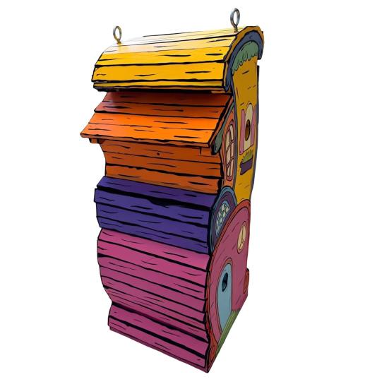 Деревянный скворечник ручной работы, уличный подвесной домик для птиц, домик для колибри, скворечник для украшения сада на открытом воздухе