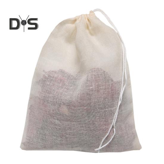 20 шт. мешочков для специй с завязкой, натуральные хлопковые муслиновые мешочки для чая, трав, супа, многоразовые тканевые мешочки для сыра, пустые пакетики