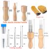 IMZAY Needle Felting Kit With 3 Sizes 18 Pcs Felting Needles Wood Handle Needle Felting Tool Finger Protector For DIY Sewing
