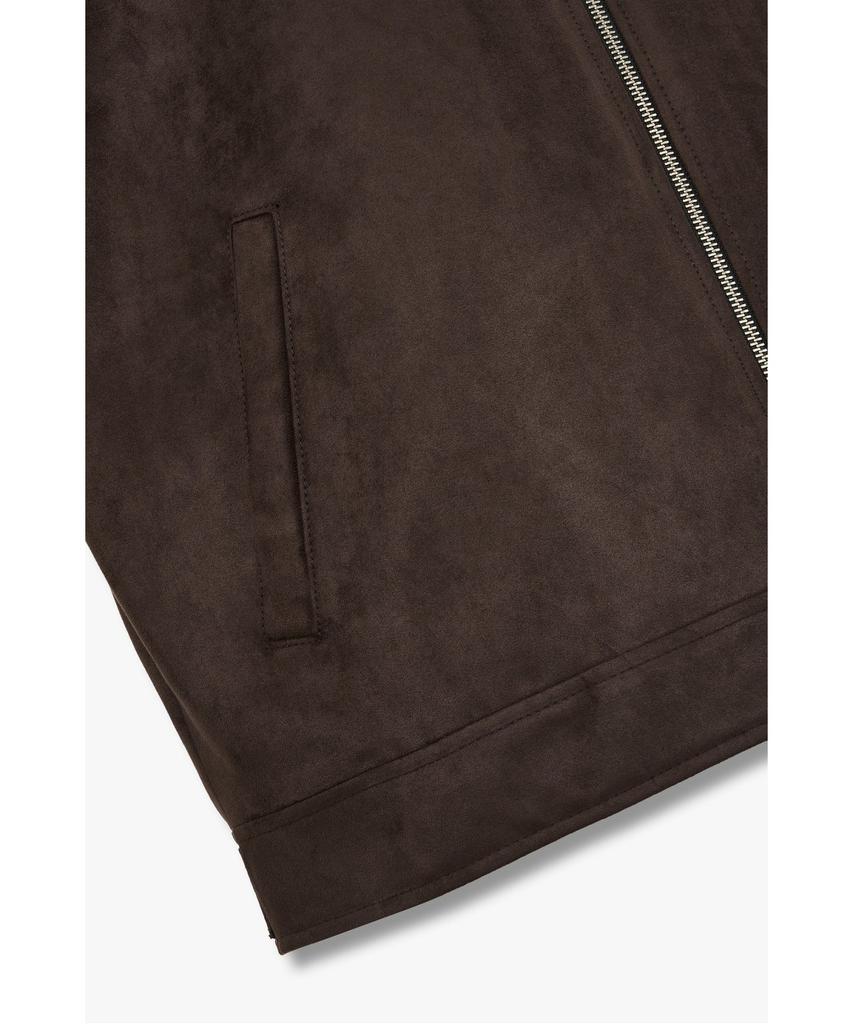 Studio Tomboy [Men] Synthetic Suede Zip-Up Jumper _Dark Brown_91M6361832