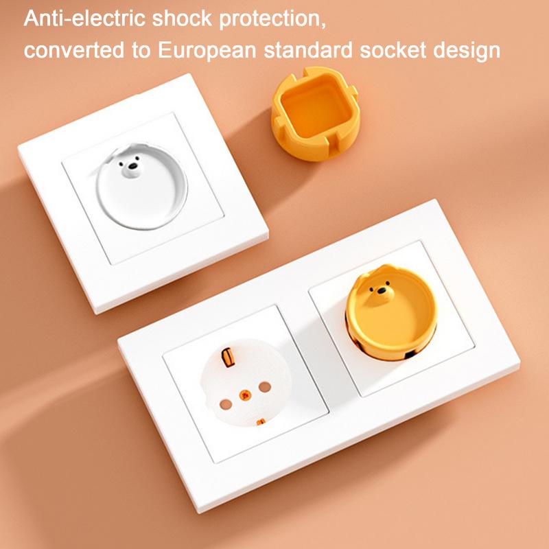 Baby Safety Protection Socket Protective Cover Plug Protectors Cartoon Children Electric Shock Prevention Dust Protection Cover