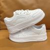 Маленькие белые туфли, детская весенне-осенняя обувь, новинка, толстая подошва, повышающая упругость, универсальная кожаная поверхность, повседневная обувь для сноуборда