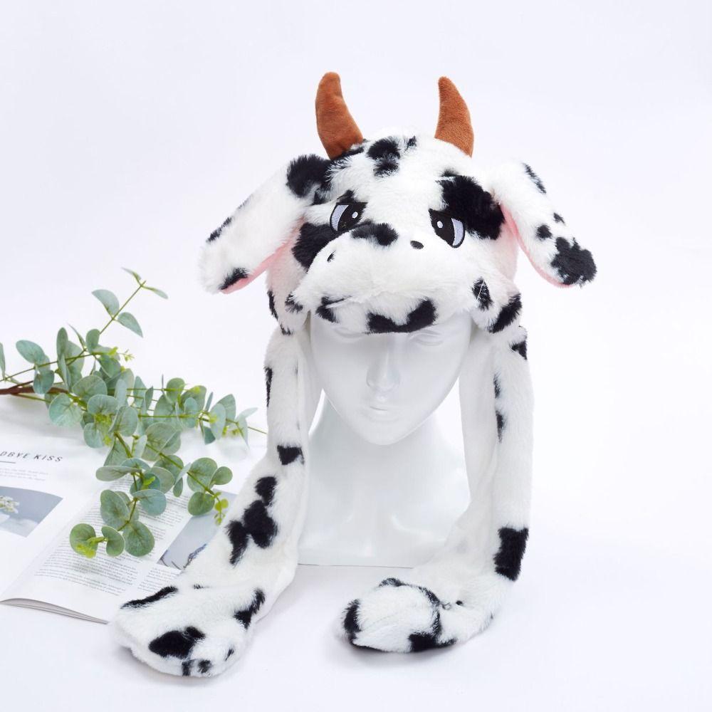 Шапка в форме животного для прыжков, панда, тигр, обезьяна, плюшевая шапка, игрушки, забавная шапка с подвижными ушками, забавные игрушки