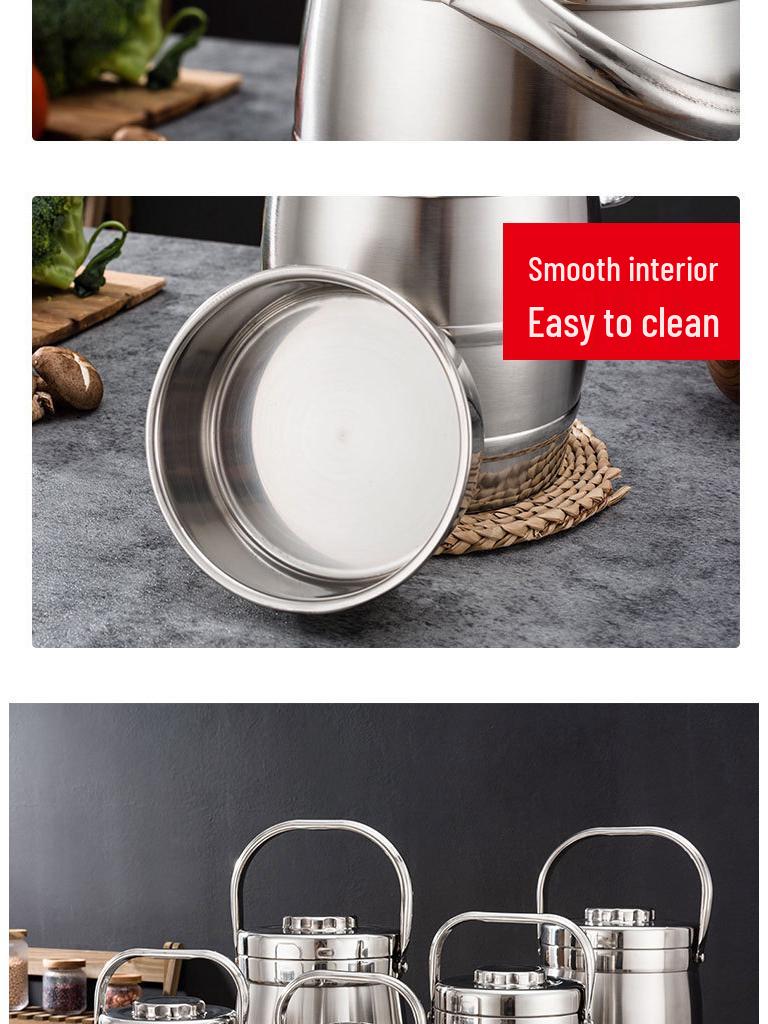 Double-Layer Stainless Steel Insulated Lunch Box – Drum-Shaped Bento for Students & Office Workers.